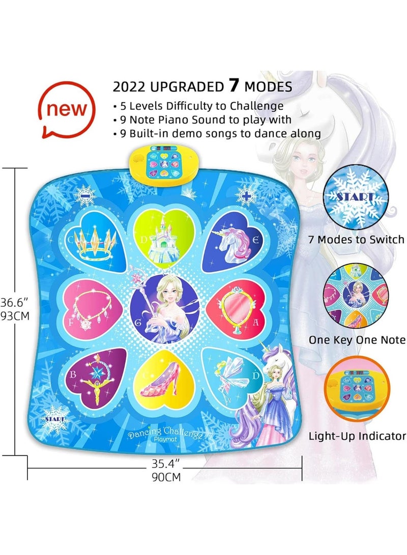 Meetion Dance Mat, Gifts Toys for Girls 3 4 5 6 7 8 Years Old, Frozen Theme Toys, Dance Pad with 7 Game Modes, 5 Challenge Levels, 9 Built-in Music, Birthday Gifts for Kids Ages 3-12 - Image 2