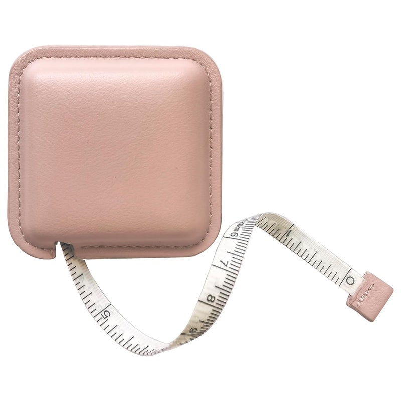 Z_جوده وثقه Tape Measure for Body Measuring Medical Body Cloth Tailor Craft Dieting Measuring Tape, 79 Inch/2 M Dual Sided Retractable Measuring Tape for Body Fabric Sewing Measurements Square(Pink) - Image 2