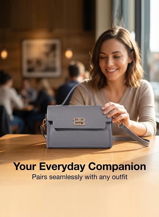 بليه روان شنطة يد نسائية شنطة كتف وكروس أنيقة بيد علوية من الجلد الفاخر تصميم عملي للدوام والعمل والتسوق مع حزام قابل للتعديل - Image 2