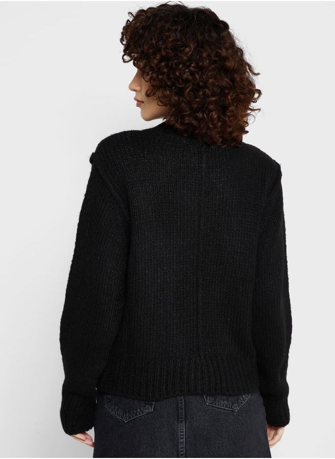 TOPSHOP - Round Neck Knitted Cardigan - Image 1