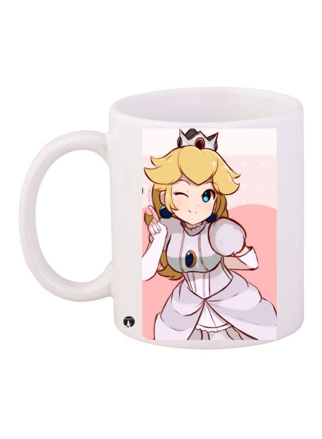 RKN Queen Printed Coffee Mug White/Pink/Beige 11ounce - Image 1