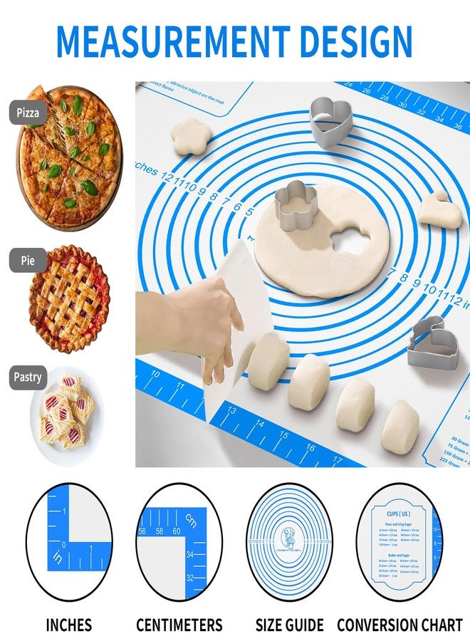 Mimekitchen Pastrty Mat for Dough Rolling, Silicone Baking Mat with Measurement, Fondant Mat for Making Cookies Macarons Bread Pizza Oven Mat, Silicone Mat for Baking - Image 2
