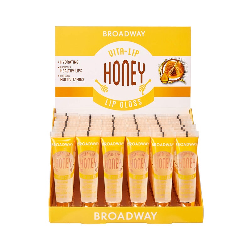 Ruby Kisses Broadway VitaLip Clear Lip Gloss Box Display Set Honey