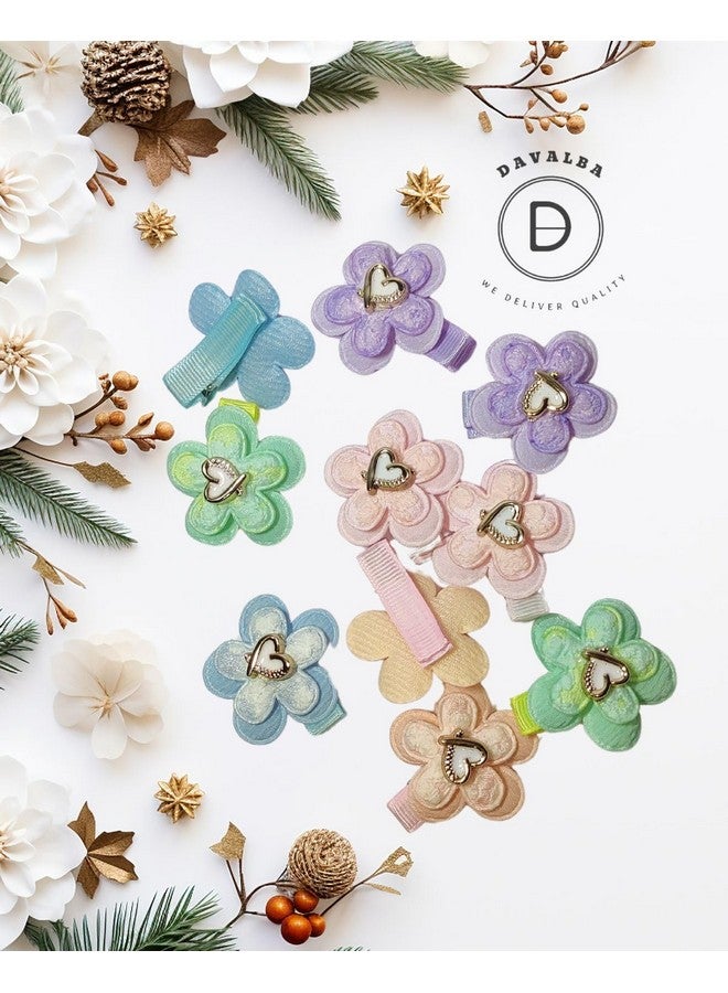 DAVALBA Premium Colorful Flower Shape Hair Clip Hair Accessories For Women And Girls, flower claw clip hair clutcher for women, 2 pair (pack of 4, Multicolor) - Image 5
