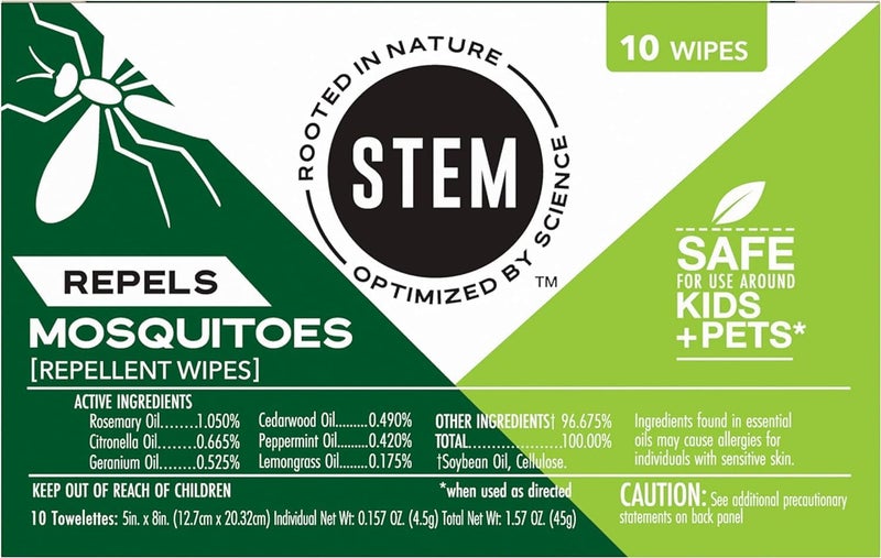 Stem Repels Mosquitoes: Mosquito Repellent Wipes with Botanical Extracts, 30 Count Durability enhanced - Image 2