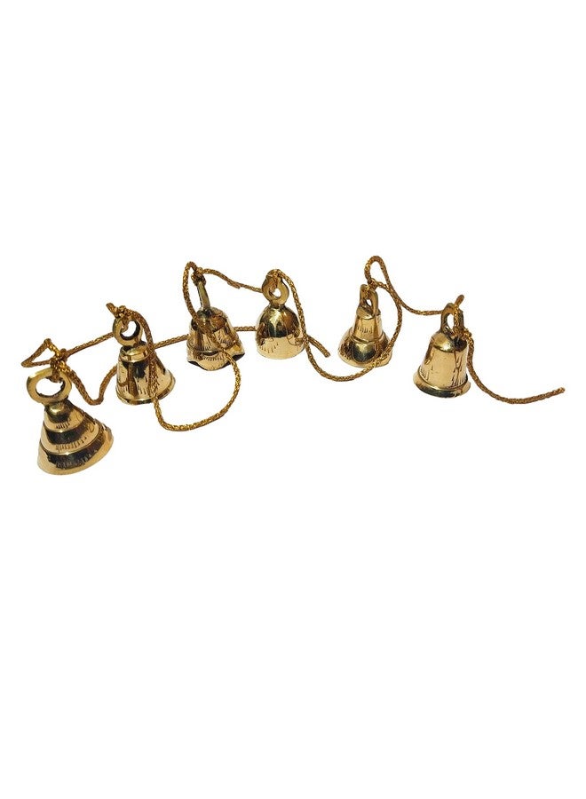 athizay Brass Hanging Bells 6 pcs Door Decor Wall hangings Feng Shui Chime Each Bell has a Different Striking Sound - Image 1