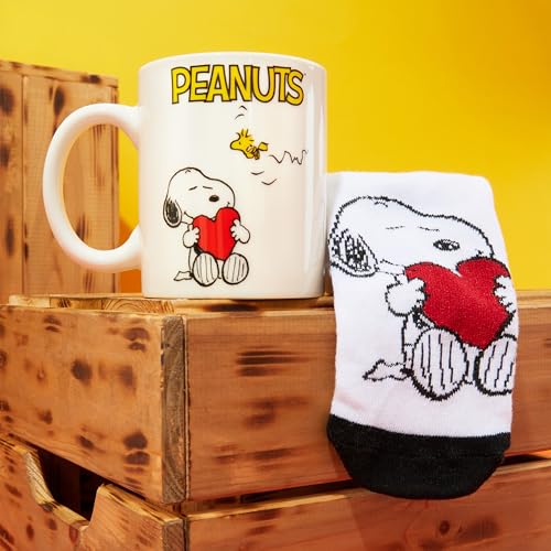 Get Trend Peanuts Snoopy Coffee Mug and Socks Set, 11.5 oz Ceramic Cup with Soft Crew Socks, Woodstock, Gifts for Women (Red Snoopy) - Image 5