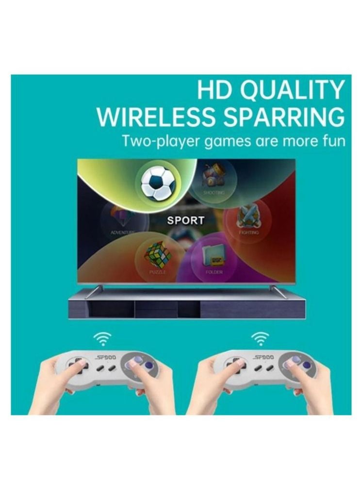 4K HD video game console, dual 2.4G wireless controllers, plug-and-play video game stick, built-in 1500 games, retro handheld game console