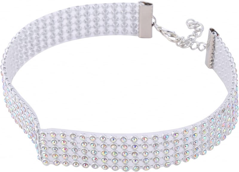 jellyflow Rhinestone Choker Necklaces Silver Sparkling Diamond Choker Crystal Rhinestone Necklace for Women,Color 1.6cm - Image 3
