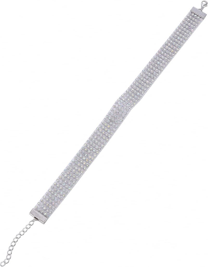 jellyflow Rhinestone Choker Necklaces Silver Sparkling Diamond Choker Crystal Rhinestone Necklace for Women,Color 1.6cm - Image 2