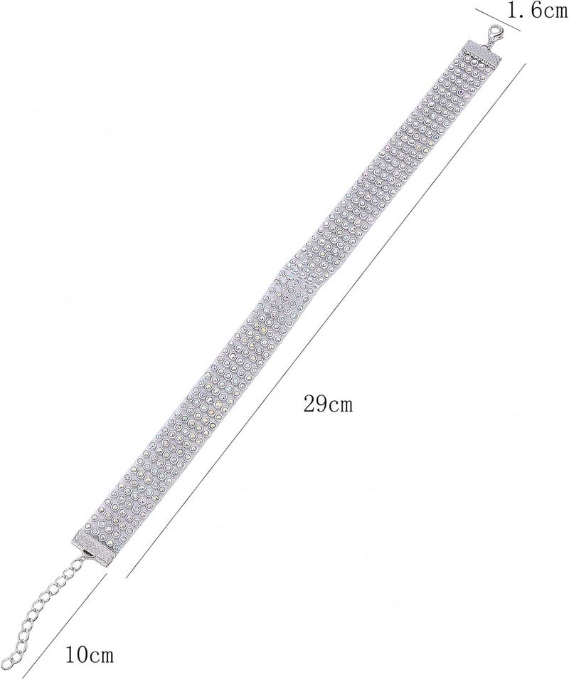 jellyflow Rhinestone Choker Necklaces Silver Sparkling Diamond Choker Crystal Rhinestone Necklace for Women,Color 1.6cm - Image 4