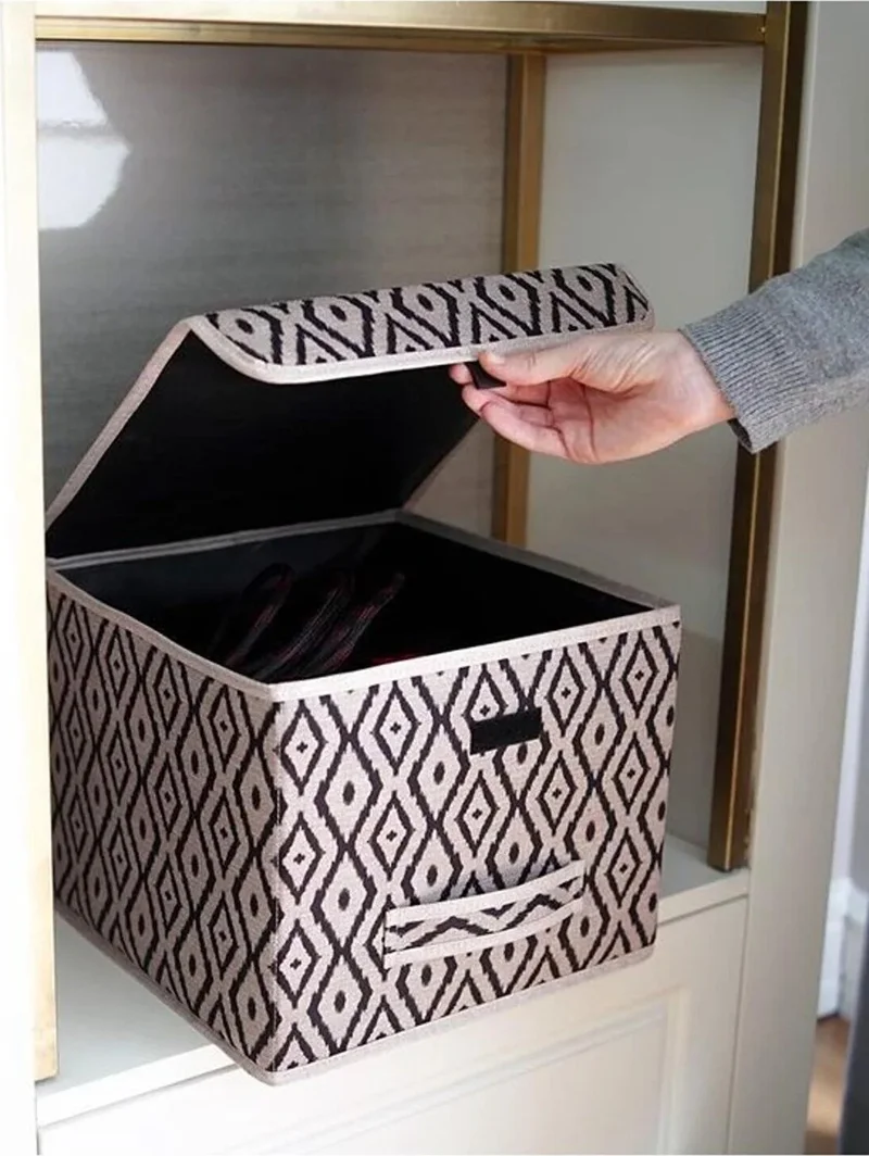 Nisahometeks 2 Pieces Multi-Purpose Box with Lid Mini Shelf Organizer
