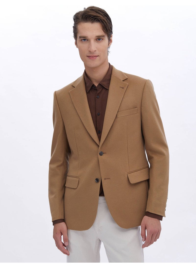 Kip Camel Hair Plain Modern Fit Wool Blend Jacket  - Image 1