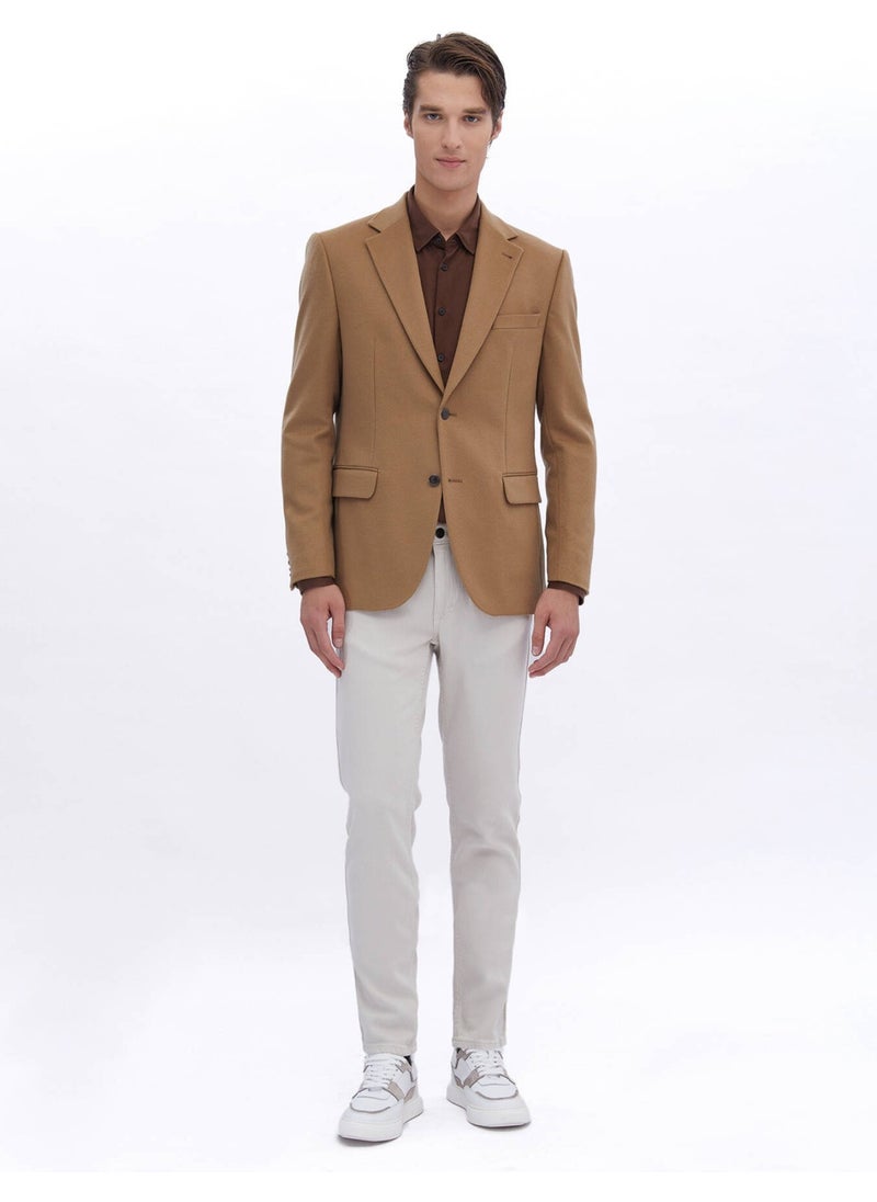 Kip Camel Hair Plain Modern Fit Wool Blend Jacket  - Image 2
