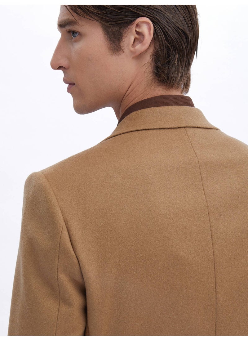 Kip Camel Hair Plain Modern Fit Wool Blend Jacket  - Image 5