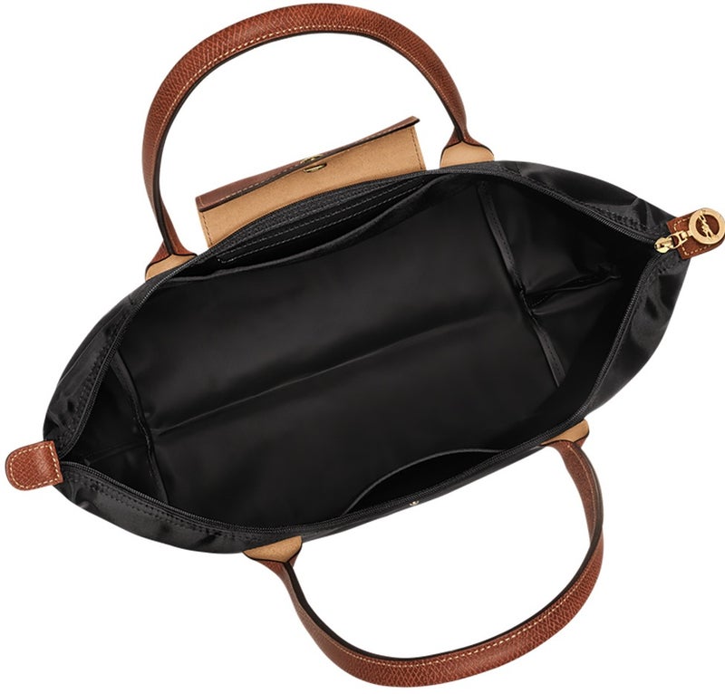 حقيبة يد نسائية حقيبة كتف حقيبة توت بحجم كبير L اللون أسود كلاسيكي - قماش معاد تدويره - Image 4