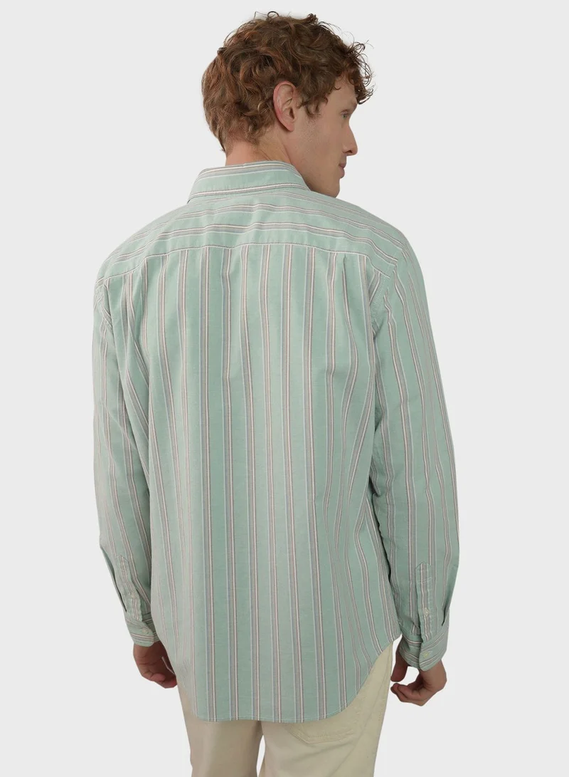 American Eagle Stripe Deatil Button Down Regular Fit Shirt