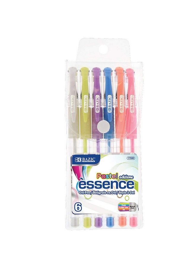 Bazic Products Bazic Essence Gel Pen 0.8Mm Pastel Color Comfort Grip Acid Free Smooth Writing For Drawing Coloring Greeting Card Art Gift (6 Pack) 1Pack  - Image 1
