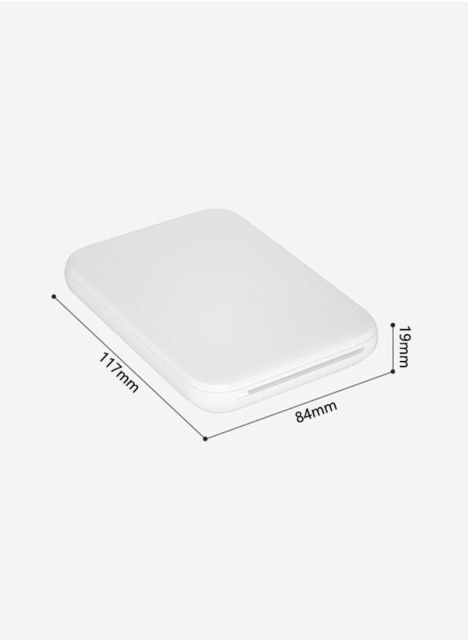 Kelesa - Portable Wireless Bluetooth Mobile Photo Mini Color Printer White with 10 pcs Photo Printing Paper - Image 1