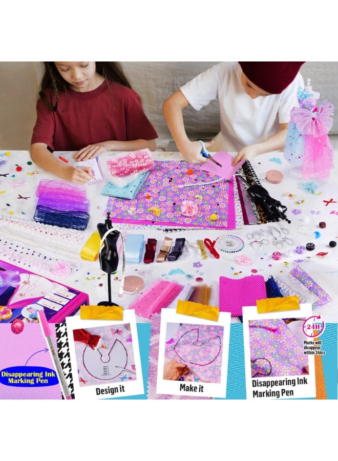 جاياتو أكثر من 500 قطعة من مجموعات مصممي الأزياء للفتيات والأطفال، مجموعة تصميم الحرف الفنية اليدوية مع 4 عارضات أزياء، أكثر من 70 ملابس مختلفة، ألعاب تعليمية، ملابس الدمى، مجموعة أدوات الخياطة للأطفال في أعياد ميلاد الفتيات - Image 5