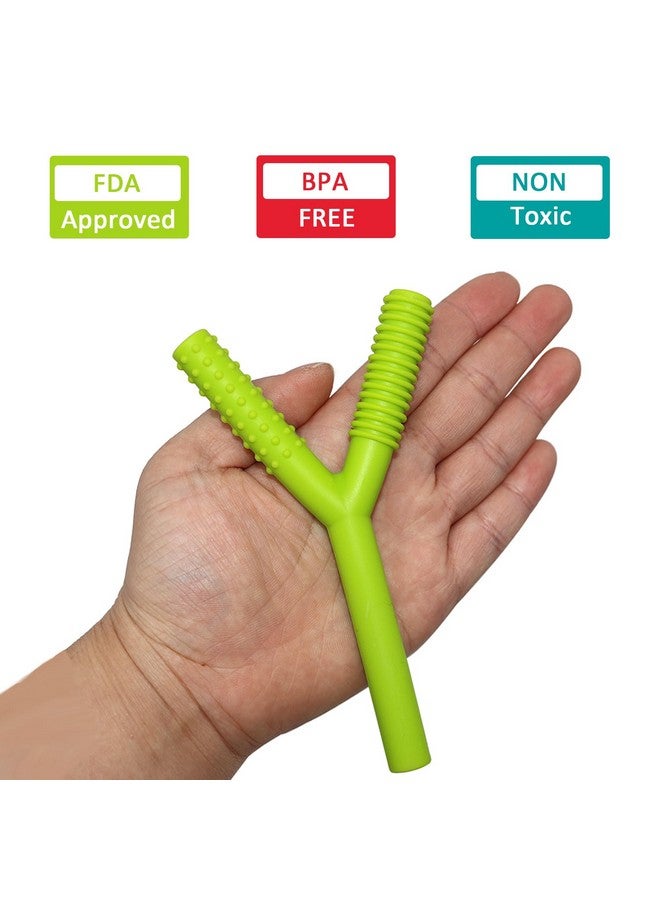 SunCore Direct Teether Tubes for Babies 3-6 Months, 3 Pack Silicone Hollow Chew Tube Toy for Autistic Children, Y Shape Chewable Straw Baby Teether Toys for Infants Autism with Teething Nursing Biting Chewing - Image 2