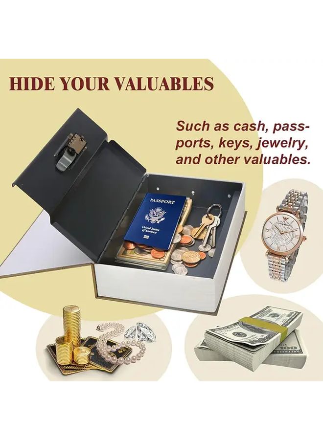 Floral Design Book Safe with Key Lock Hidden Storage Box Rose Color - Image 5