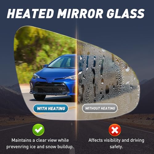 VMDCcdz Left Driver Side Mirror Compatible With Toyota Corolla 2014-2018 With Heated Turn Signal Light 7-Pins Power Glass Rear View Mirror - Image 4
