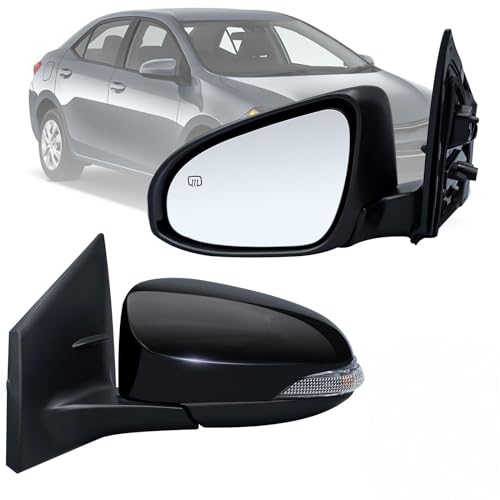 VMDCcdz Left Driver Side Mirror Compatible With Toyota Corolla 2014-2018 With Heated Turn Signal Light 7-Pins Power Glass Rear View Mirror - Image 1