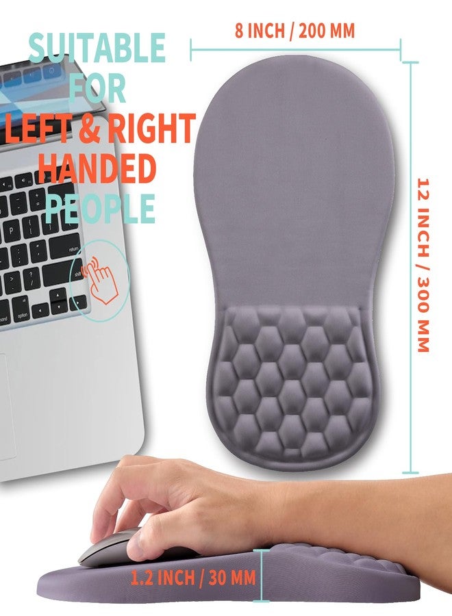 Kuosgm Ergonomic Mouse Pad Wrist Support with Memory Foam Massage Bulge, Carpal Tunnel Pain Relief Mousepad Wrist Rest for Mouse(12x8 inch, Silver Gray Light Purple) - Image 5