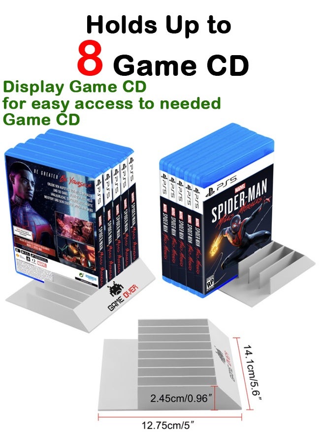 حامل بطاقات الأقراص المضغوطة لحامل الأقراص المضغوطة للألعاب يحمل أقراص PS4/5 XBOX (يحمل 8 أقراص)