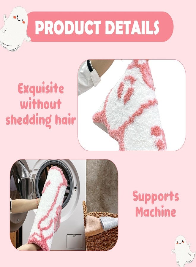 موكسيكا سجاد حمام الهالوين 18 × 31 بوصة، سجادة حمام شبح وردية غير قابلة للانزلاق وقابلة للغسل، سجادة هالوين فائقة النعومة فائقة الامتصاص، سجادة للباب الأمامي لديكور غرفة نوم الحمام الشبح - Image 3