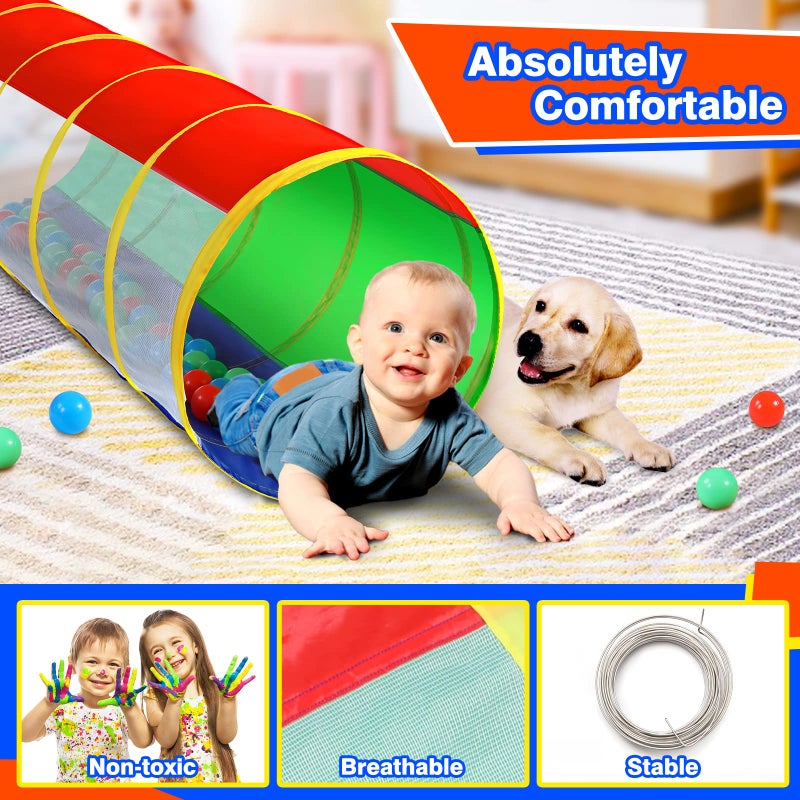 Hoohtoot Kids Crawl Through Play Tunnel, Pop Up Baby Play Tunnel for Toddlers, Game Toy Play Tent for Girl or Dog Cat Pet Tunnel - Image 5