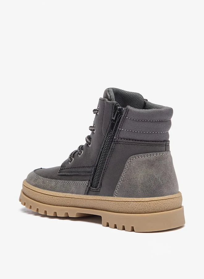 جونيورز بوت أطفال بنعل سفلي مزين برباط وسحاب