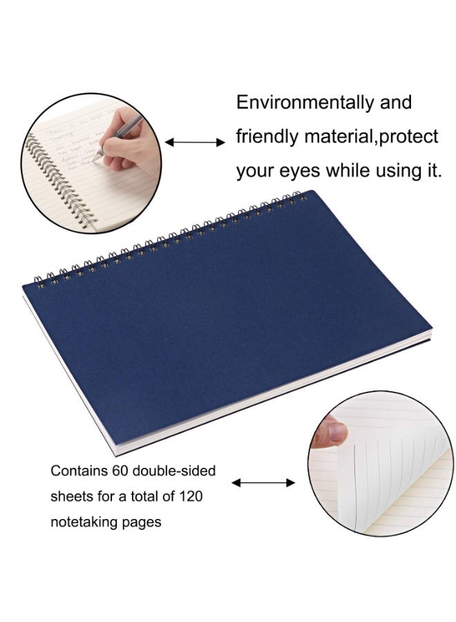 Chielor 5 Pack Spiral Notebooks, 120 Ruled Pages Colorful Memo Notepads, Writing Pads for Office Simple Working Book Diary Notebook, 8.3 x 5.5 Inch - Image 2