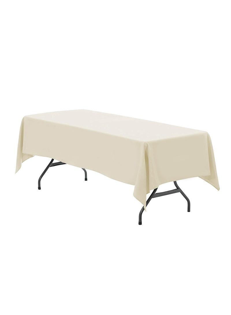 Bluejw 1-Piece Solid Pattern Table Cloth Beige  - Image 1