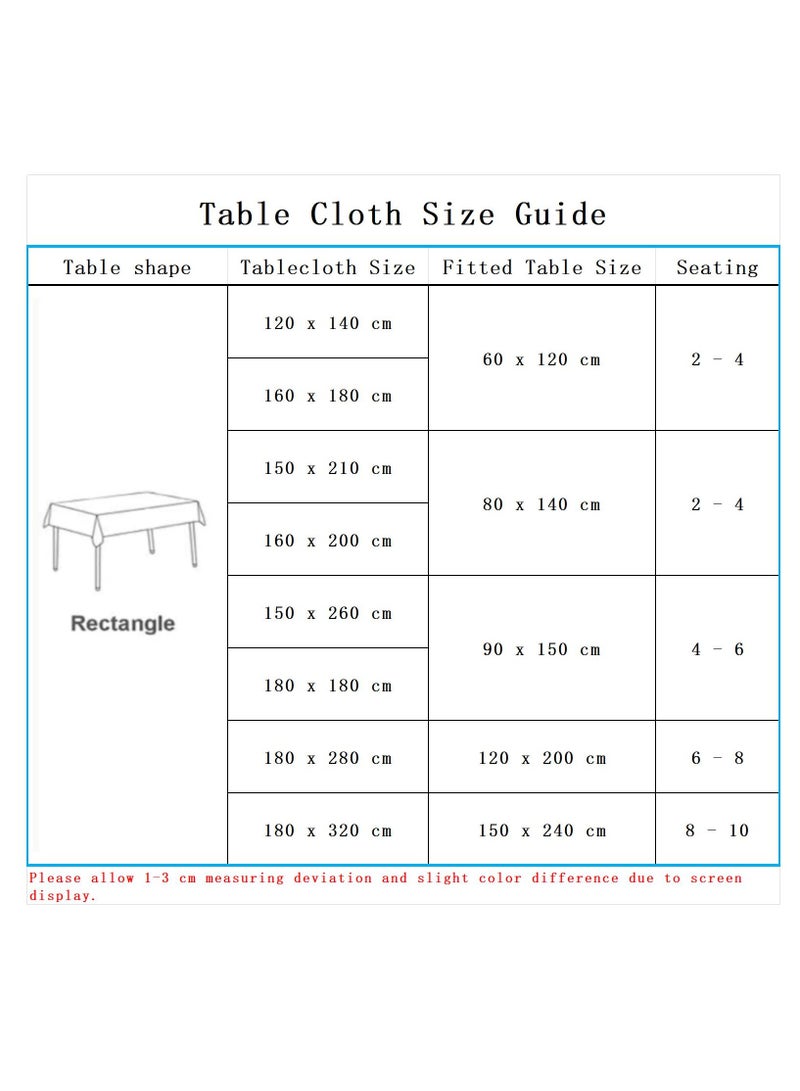 Bluejw 1-Piece Solid Pattern Table Cloth Beige  - Image 4