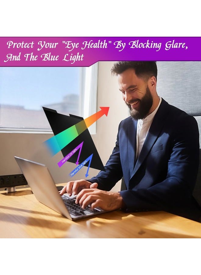 pys Magnetic Privacy Screen Filter for 14 Inch 16:9 Laptop - Computer Monitor Privacy Shield, Anti-Glare Blue Light Filter, Removable Privacy Screen for Lenovo, HP, Dell - Image 5
