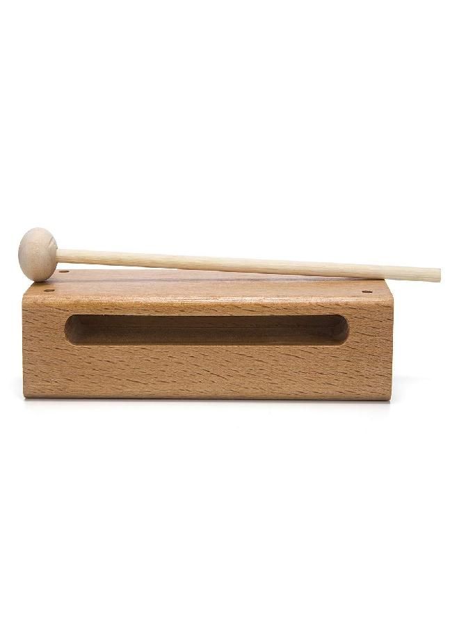 Mihey Wood Block Musical Instrument with Mallet Solid Hardwood Percussion Rhythm Blocks - Image 4
