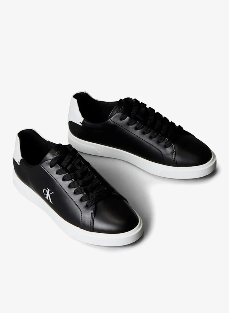 Calvin Klein Black/Bright White Brooke - Leather Signature Logo Trainers for Women | Best Price UAE
