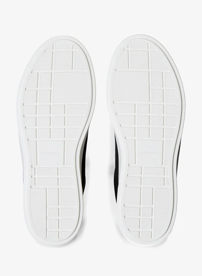 Calvin Klein Black/Bright White Brooke - Leather Signature Logo Trainers for Women | Best Price UAE