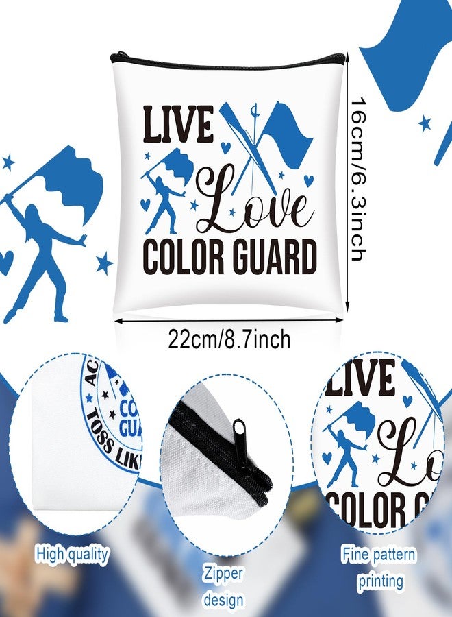 SilTriangle 9 Pcs Color Guard Makeup Cosmetic Bag Peace Love Color Guard Gifts Zipper Cosmetic Bag for Women Christmas Travel Gift Supplies - Image 2