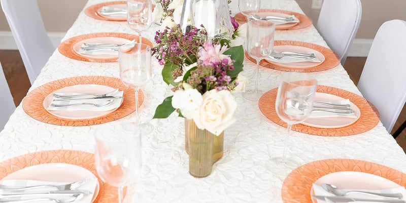 PARTY BARGAINS 13 Inch Plastic Charger Plates Raindrop Transparent Rose Gold 8 Pack - Image 3