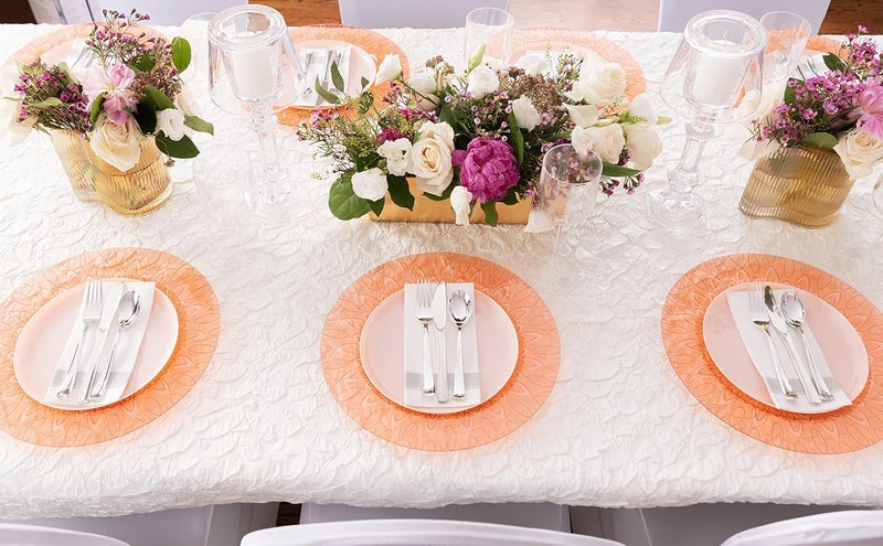 PARTY BARGAINS 13 Inch Plastic Charger Plates Raindrop Transparent Rose Gold 8 Pack - Image 4