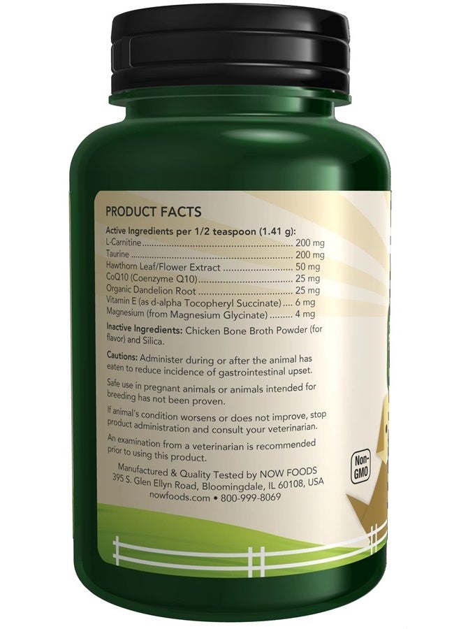 now صحة الحيوانات الأليفة، مكمل دعم القلب والأوعية الدموية، مصمم للقطط والكلاب، معتمد من NASC، مسحوق، 4.5 أونصة - Image 3
