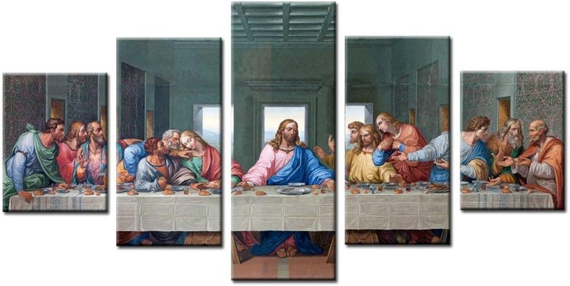 BPA The Last Supper Canvas Wall Art - 5 Piece Set - Image 1