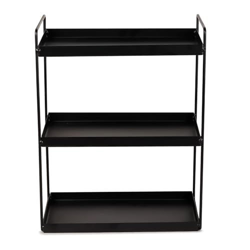 Cri8Hub Heavy Duty Metal Stand 3-Tier Standing Rack for Home, Bathroom Countertop Storage Shelf, Cosmetic Organizer Holder Kitchen Spice Rack, (Black) - Image 4