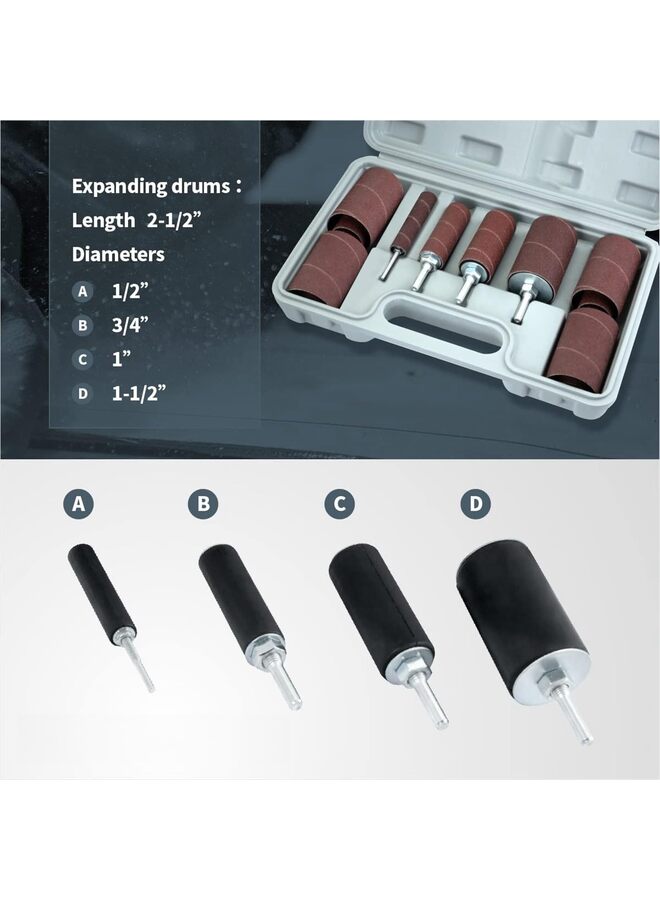 ٢٠ قطعة من سيقان أسطوانة صنفرة مثقاب، وأكمام صنفرة المغزل، وحقيبة حمل الأدوات - Image 2