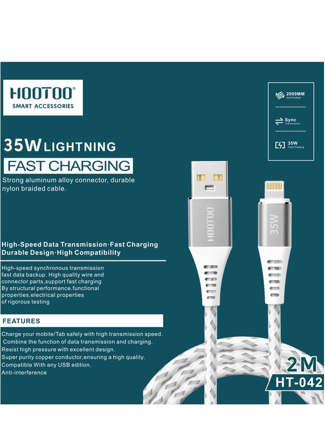 HooToo 35W LIGHTNING Fast Charging Strong Aluminum Alloy Connector Durable Nylon Braided Cable High Speed Data Transmission  - Image 2