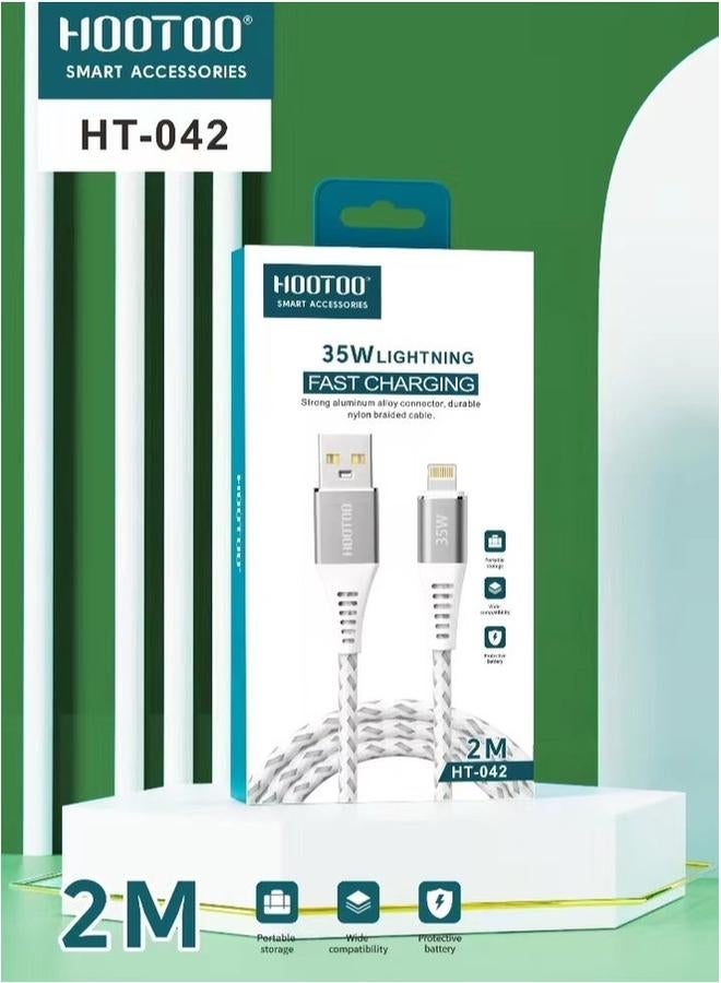 HooToo 35W LIGHTNING Fast Charging Strong Aluminum Alloy Connector Durable Nylon Braided Cable High Speed Data Transmission  - Image 1