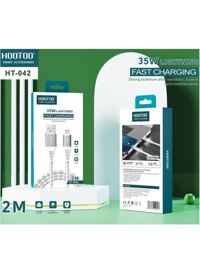 HooToo 35W LIGHTNING Fast Charging Strong Aluminum Alloy Connector Durable Nylon Braided Cable High Speed Data Transmission  - Image 3